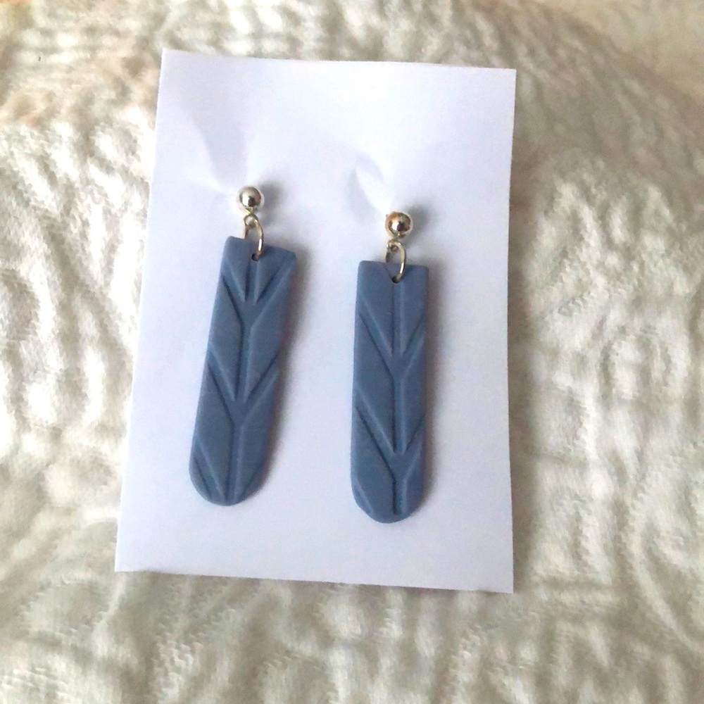Handmade , blue , resin earrings